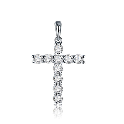 Cross Moissanite Pendant Necklace