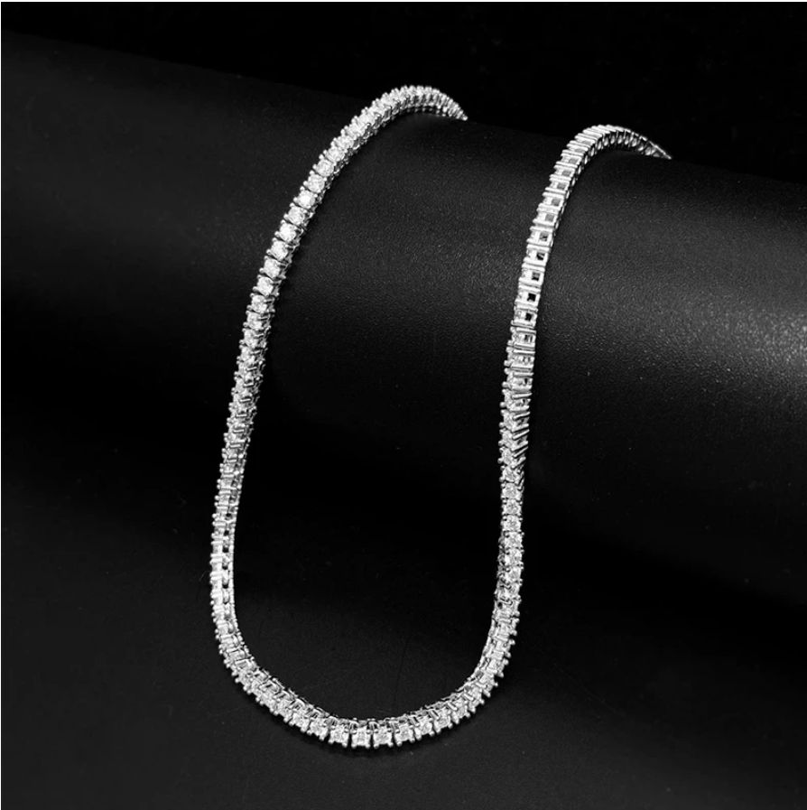 Moissanite Tennis Chain 2mm Necklace