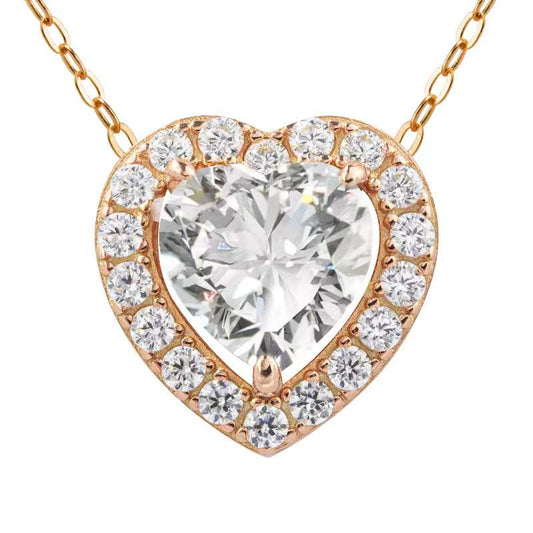 Peru with Love 1 Carat Heart Moissanite Pendant Necklace