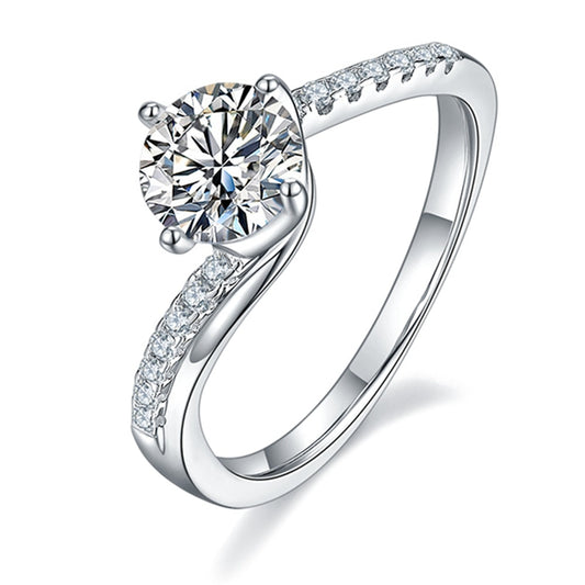 The Mali 18k white gold  Moissanite Ring