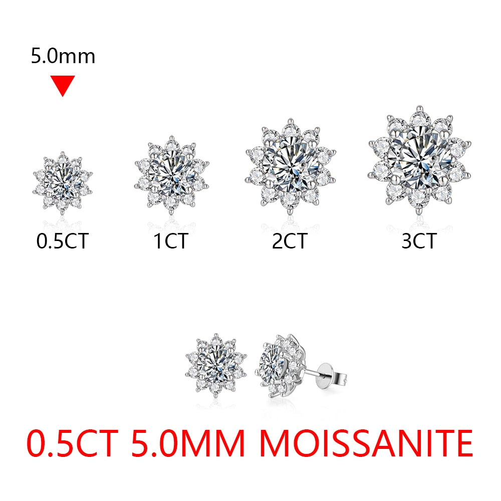 The Snow Stud Earrings Moissanite