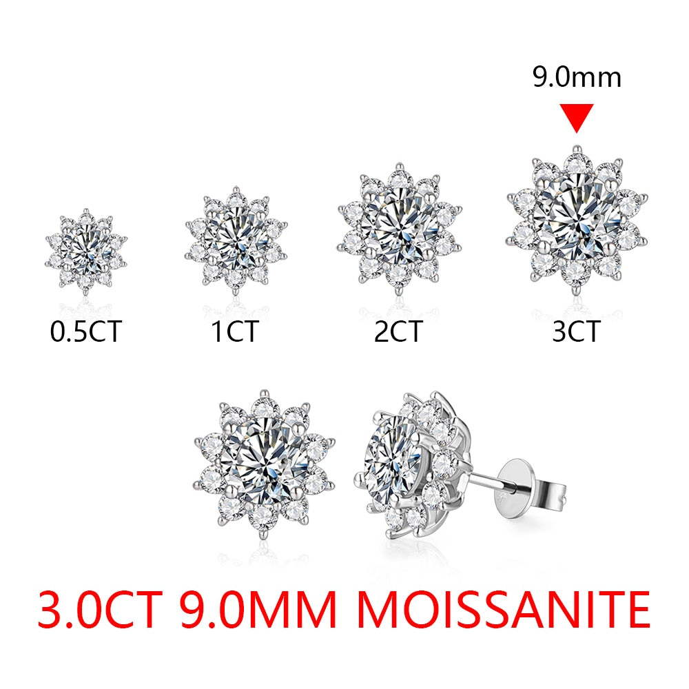 The Snow Stud Earrings Moissanite